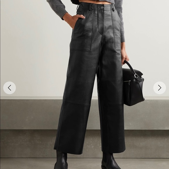 Net-a-Porter Pants - Deadwood Net Sustain Presley Leather Wide Legs Pants